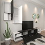 Hanah Home Mueble de TV Zebra Blanco y Negro